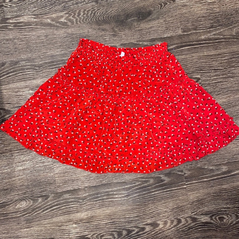 red flowy skirt- small